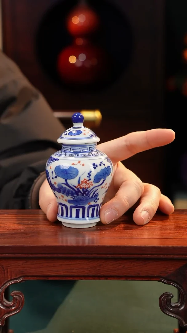 【闪购商品】摆件青花将军罐手工手绘