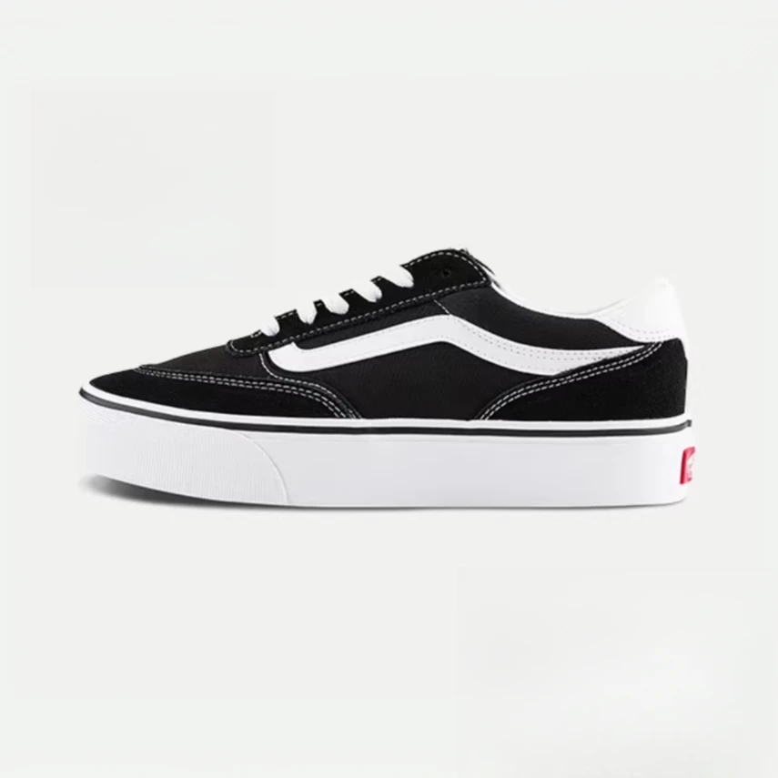 VANS范斯 Brooklyn LS Platform黑色厚底简约复古板鞋VN000DC4BA2