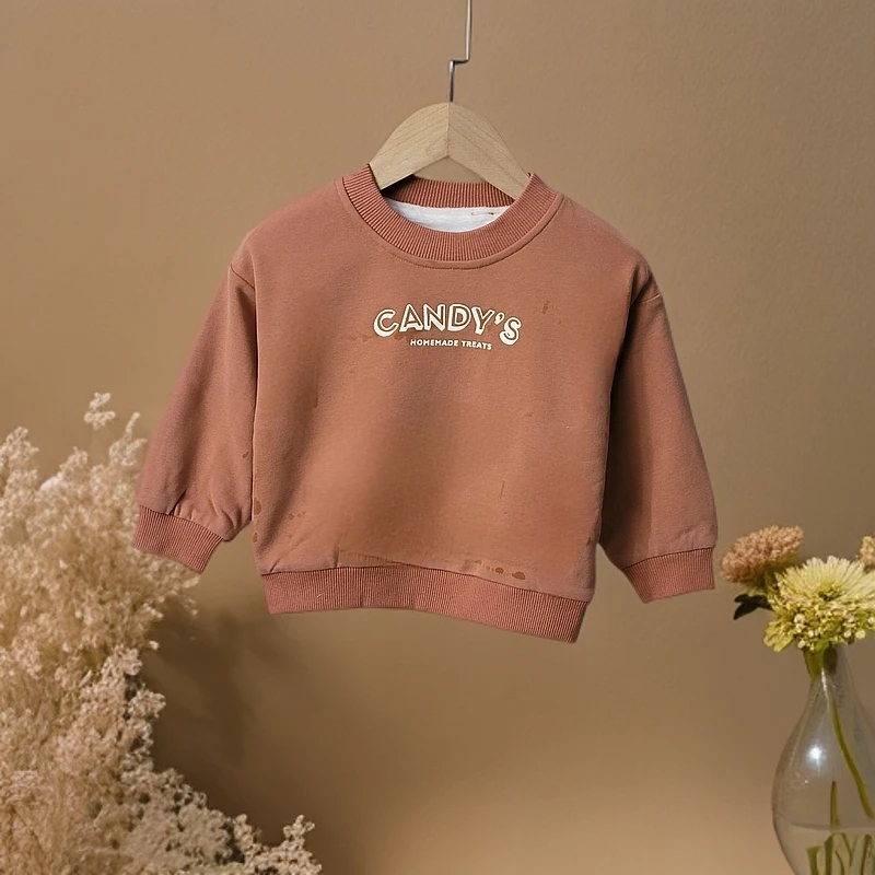 6805男女童冬季加绒卫衣中大童保暖上衣宝宝打底衫