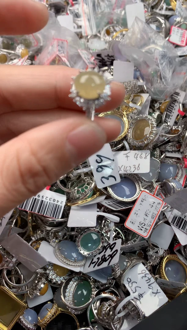 银S925镶嵌戒指翡翠555------5