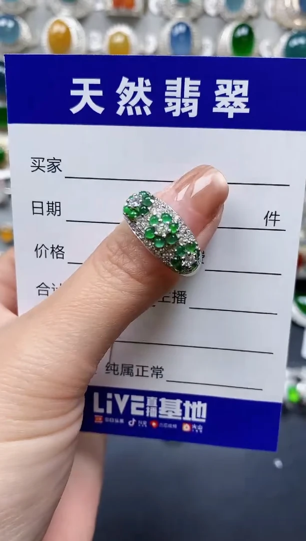 【闪购商品】翡翠戒指银S925镶嵌0299