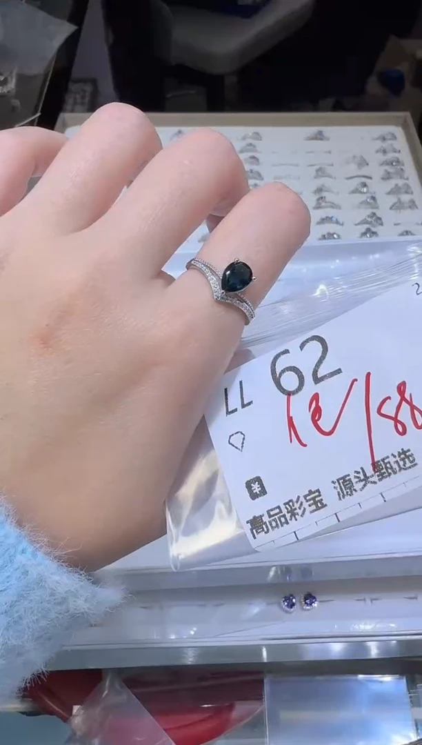 【闪购商品】托帕石戒指银S925镶嵌多样性发一LL62