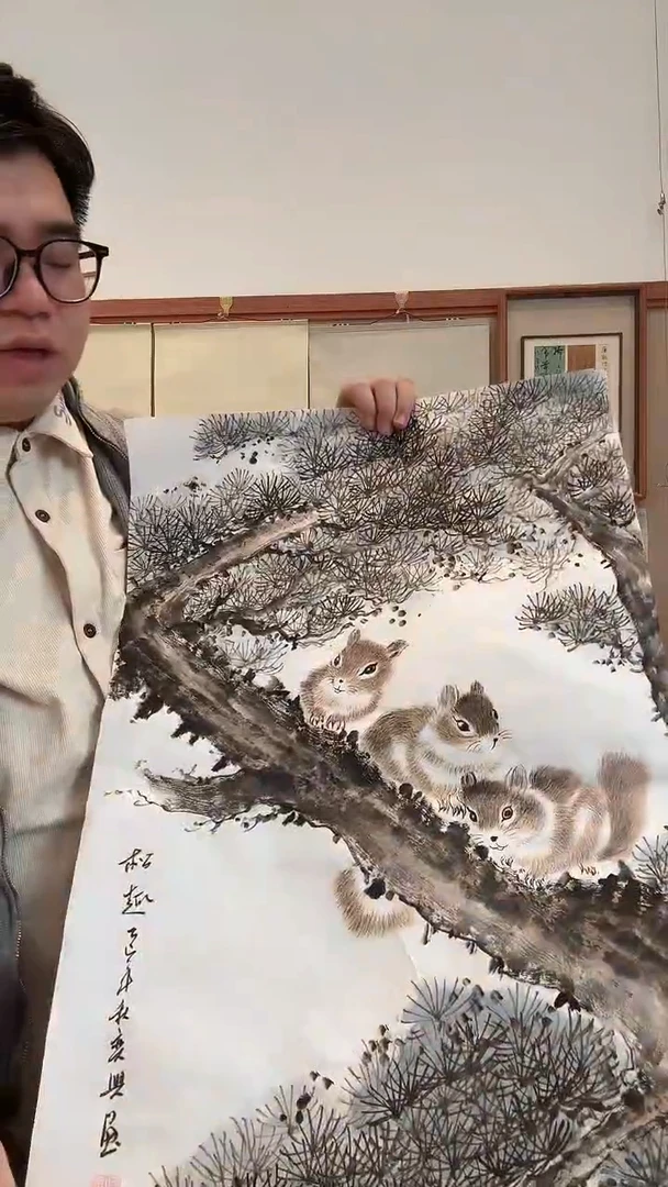 国画j何老师 国画作品一件