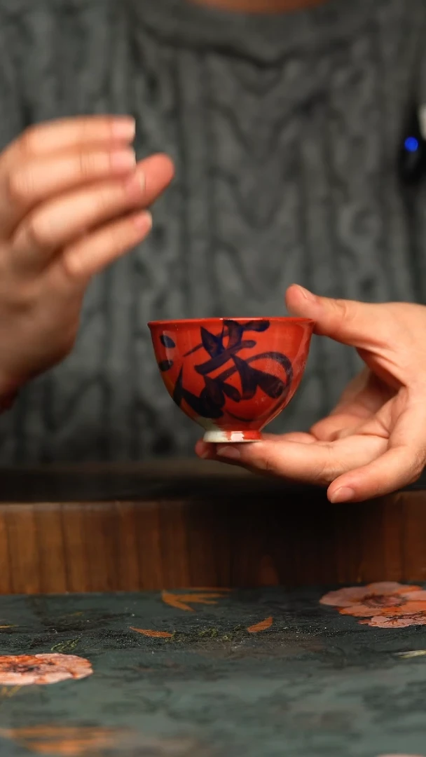 杯釉下彩手工手绘同款陶器
