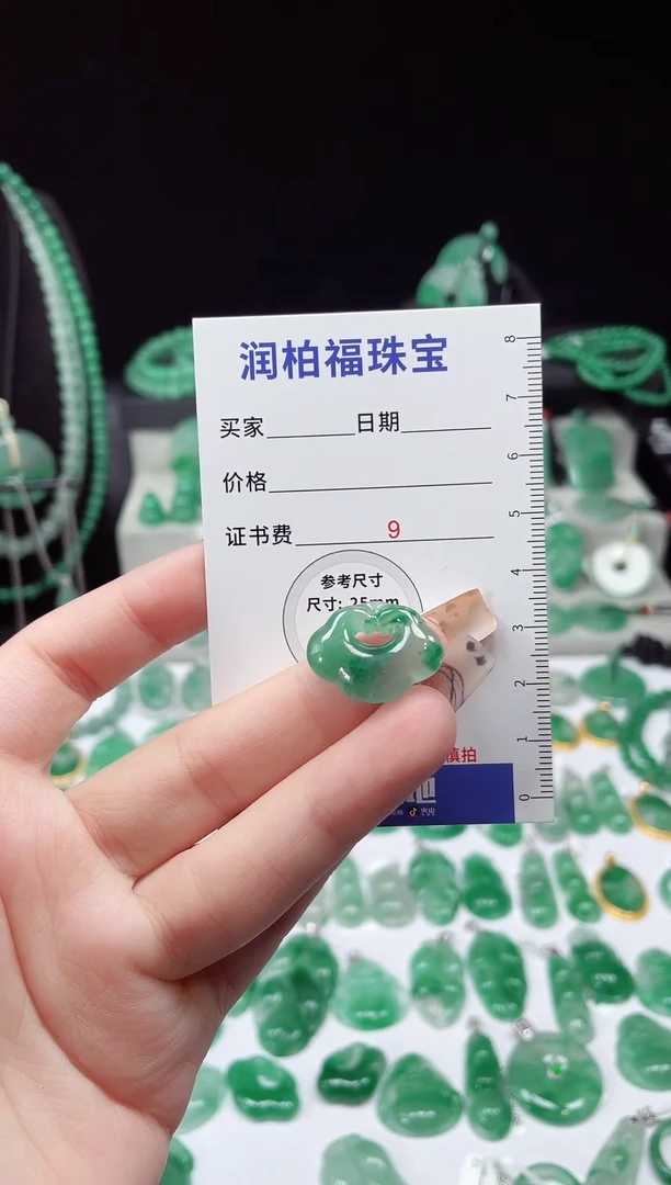 吊坠(赠链)未镶嵌石英质玉（非洲翠）祥云锁 2.93