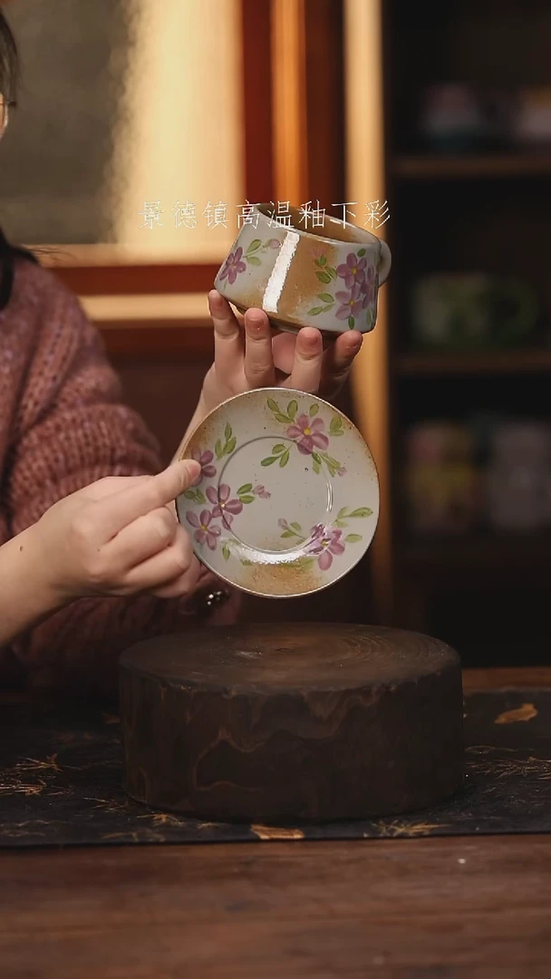 陶瓷景德镇高温釉下手绘陶瓷@L381@