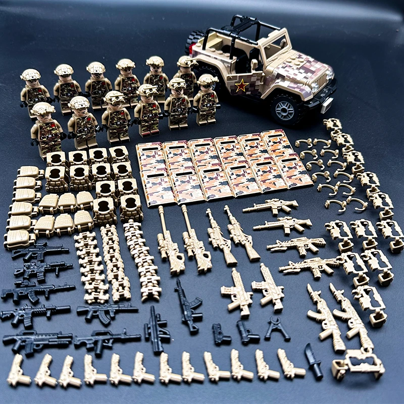 特种兵人仔军事积木玩具拼装士兵全套武器吉普车模型男孩子礼物