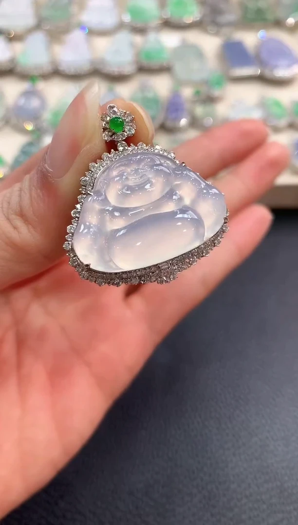 【闪购商品】翡翠吊坠(不含链)18K金镶嵌n98