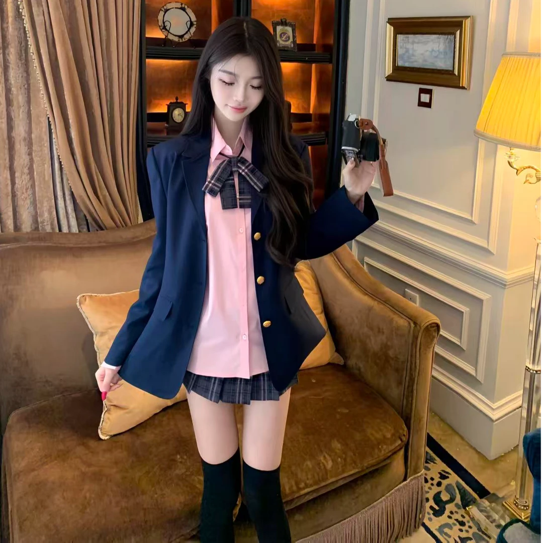 2025秋季新款jk制服学院风独特超好看复古西装外套长袖衬衫短裙女