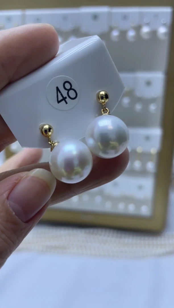 银S925镶嵌耳饰淡水珍珠48