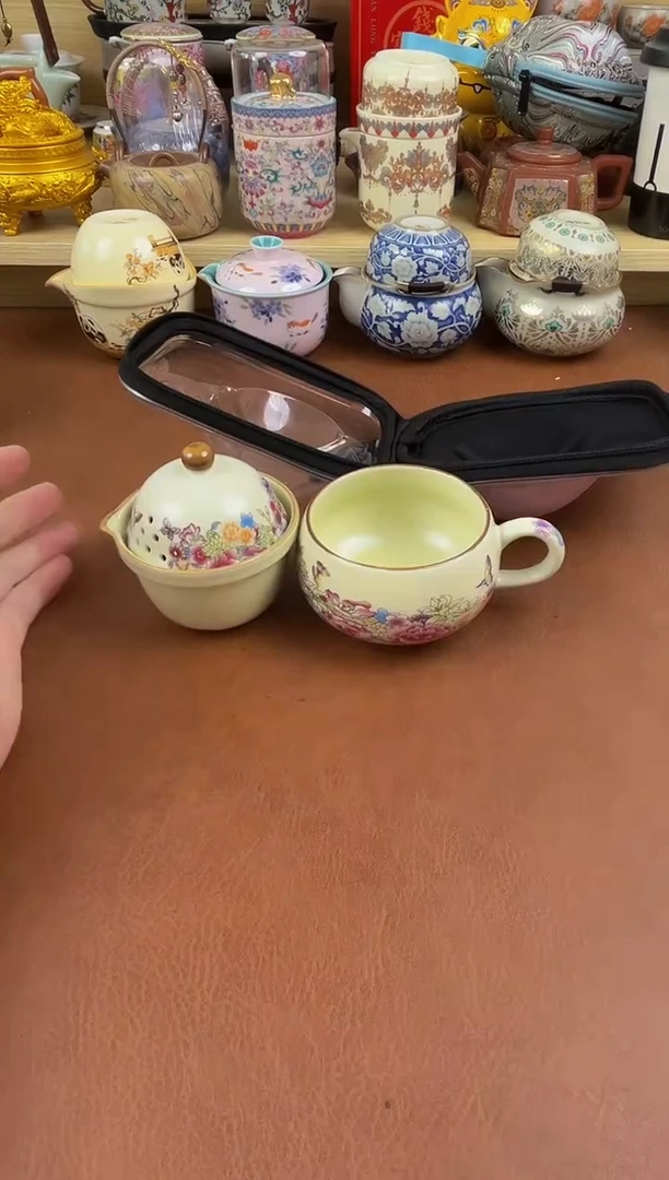 陶瓷茶具摆件旅行套组