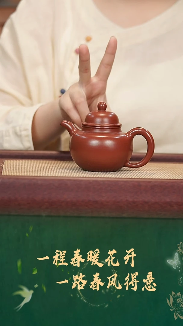 珽珽茶器茶紫砂壶朱泥掇球