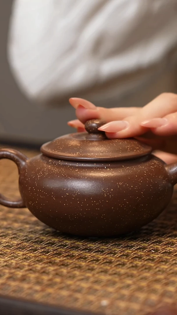 茶壶紫砂紫泥铺砂 小圆珠