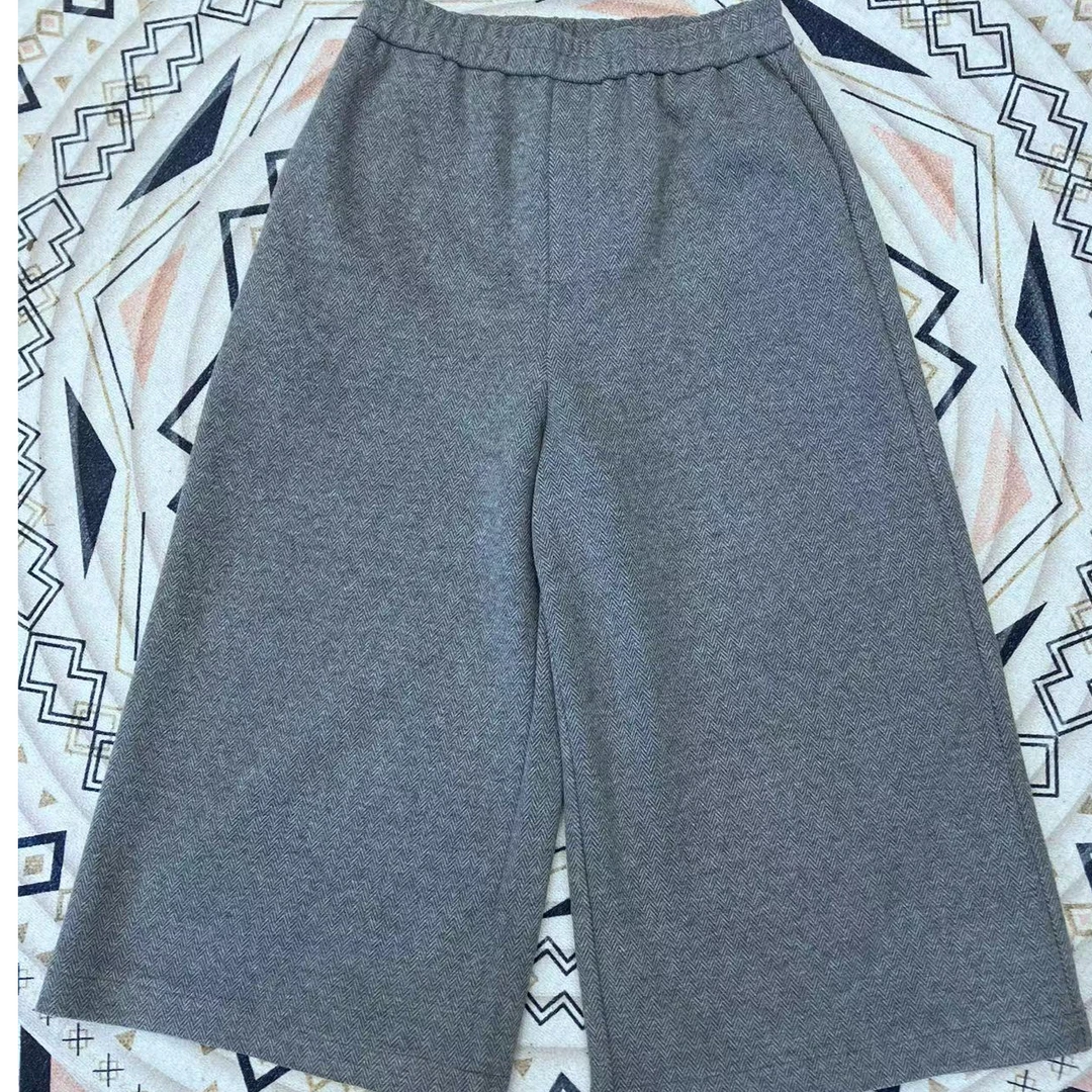 晶范家【灰色松紧腰羊毛裤】