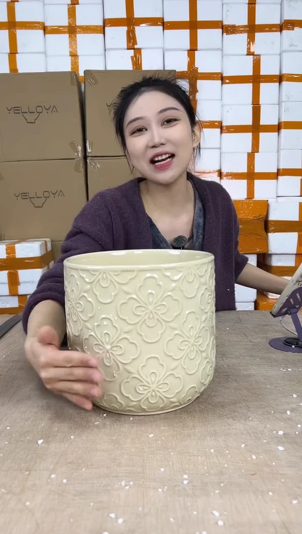 浮雕花朵浅绿大号21x19