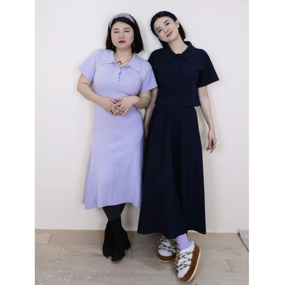 真支 TRUEPORT 简约polo领短袖T恤半裙套装T1083027