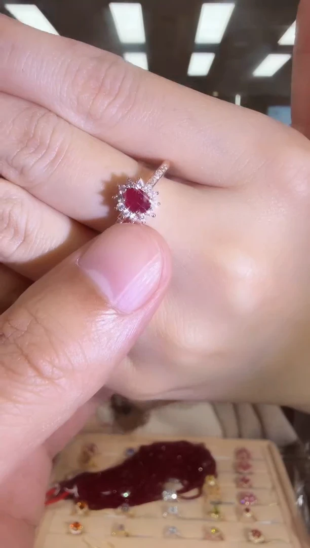 银S925镶嵌戒指红宝石09