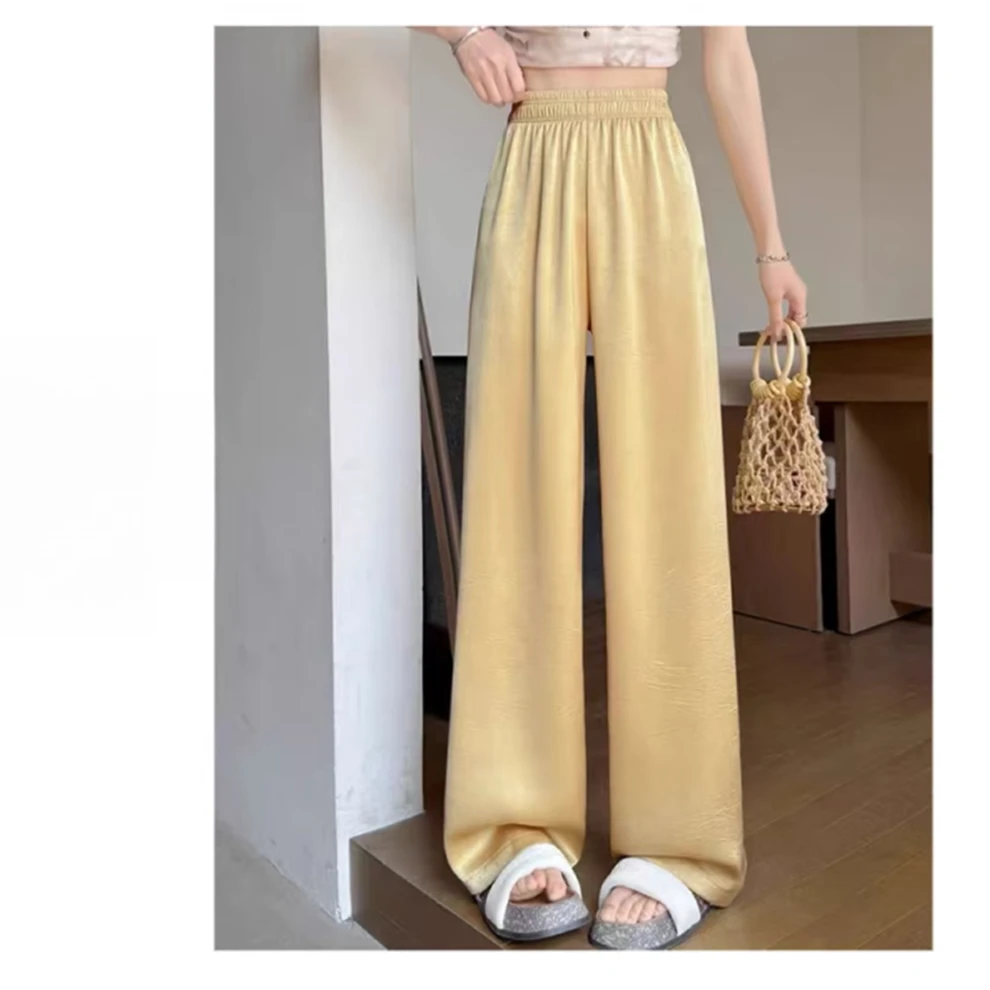 无弹力阔腿休闲拖地卫裤 H0328