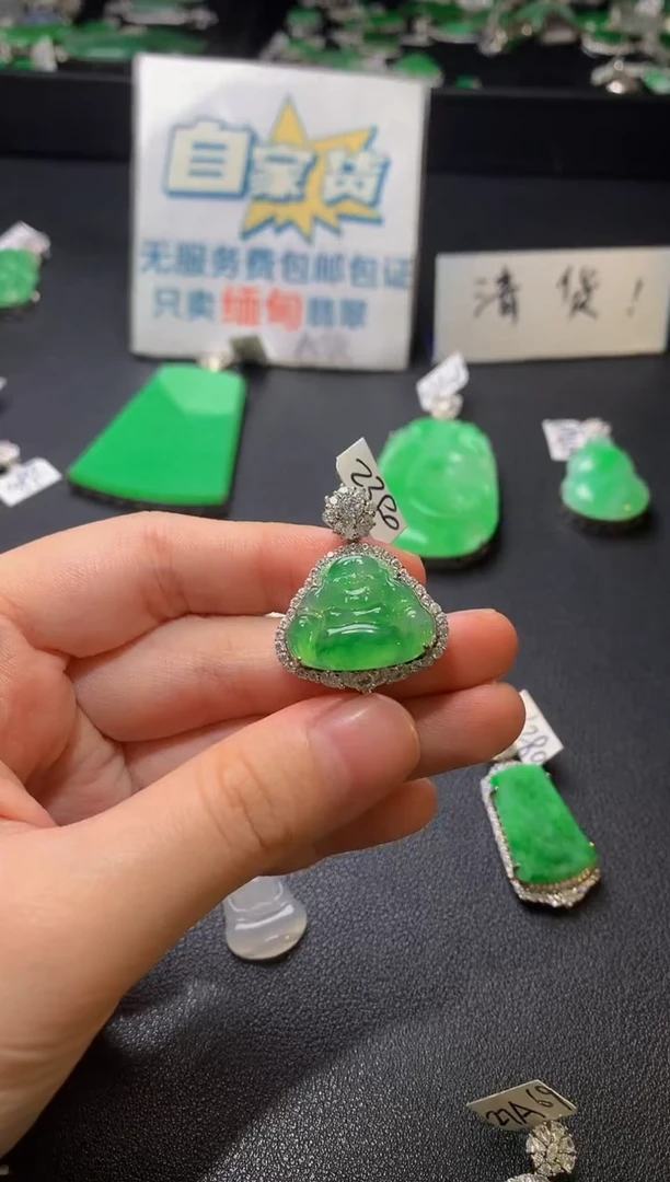 颈饰银S925镶嵌翡翠翡翠