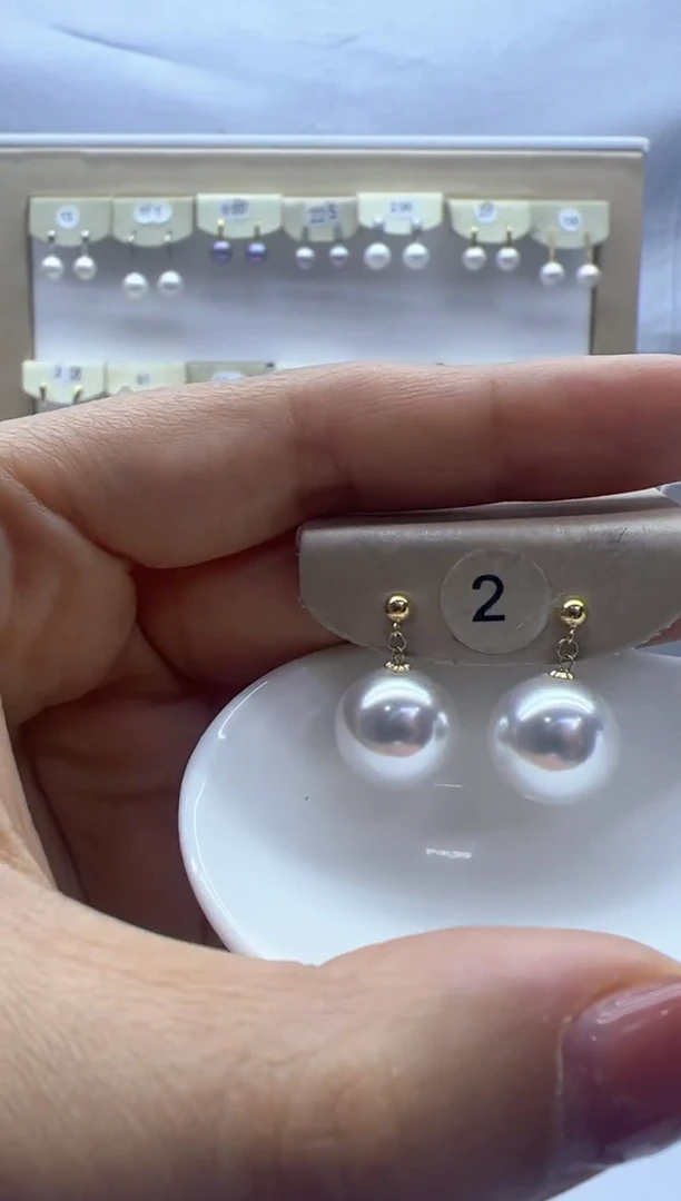 【闪购商品】淡水珍珠耳饰18K金镶嵌2