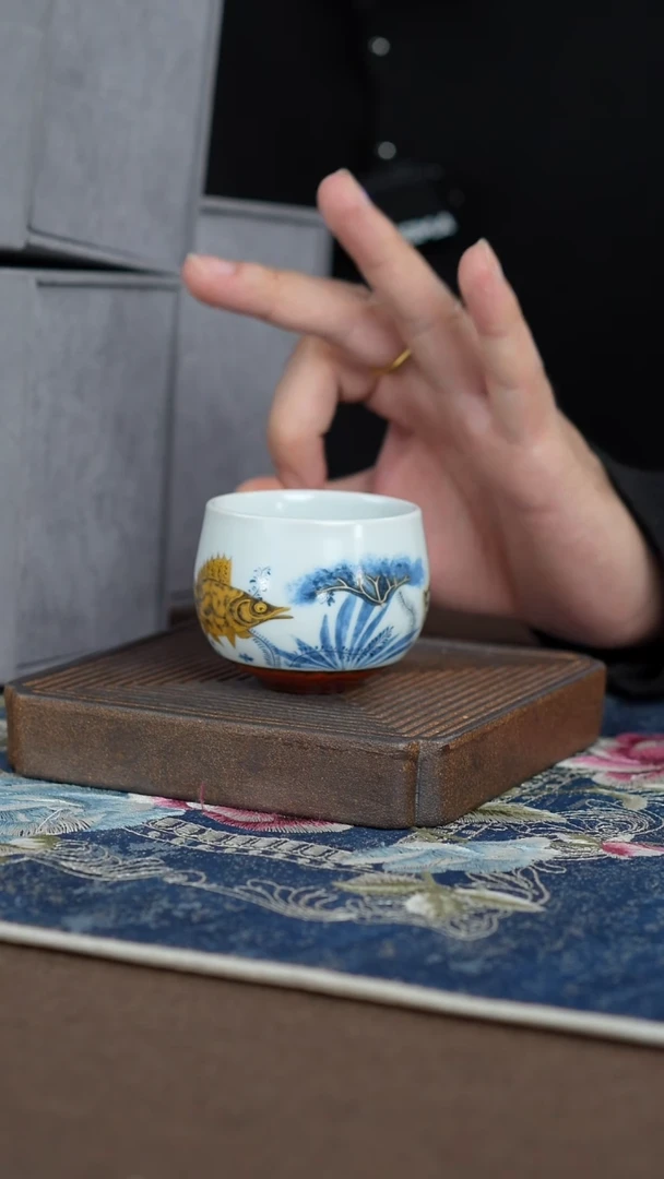 【闪购商品】【鱼藻纹白龙蛋杯】【12西泠礼盒】