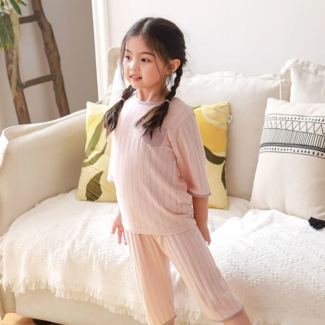 【春光乍暖】春夏简约空调家居套女宝五分袖七分裤抽针拉架家居套