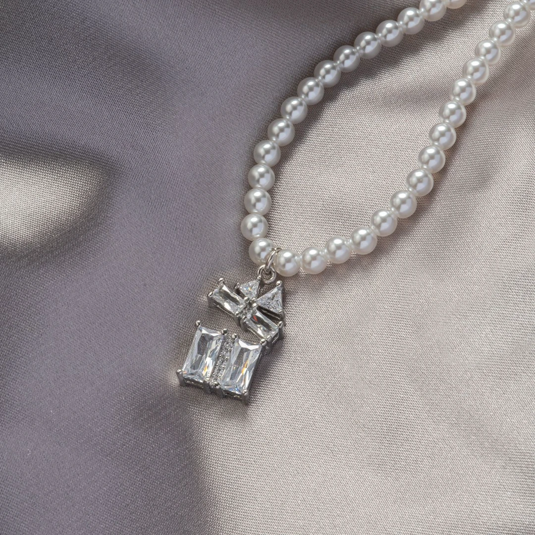 铜合金锆石吊坠 施华洛珍珠锆石吊坠新年必备新款项链秋冬毛衣链