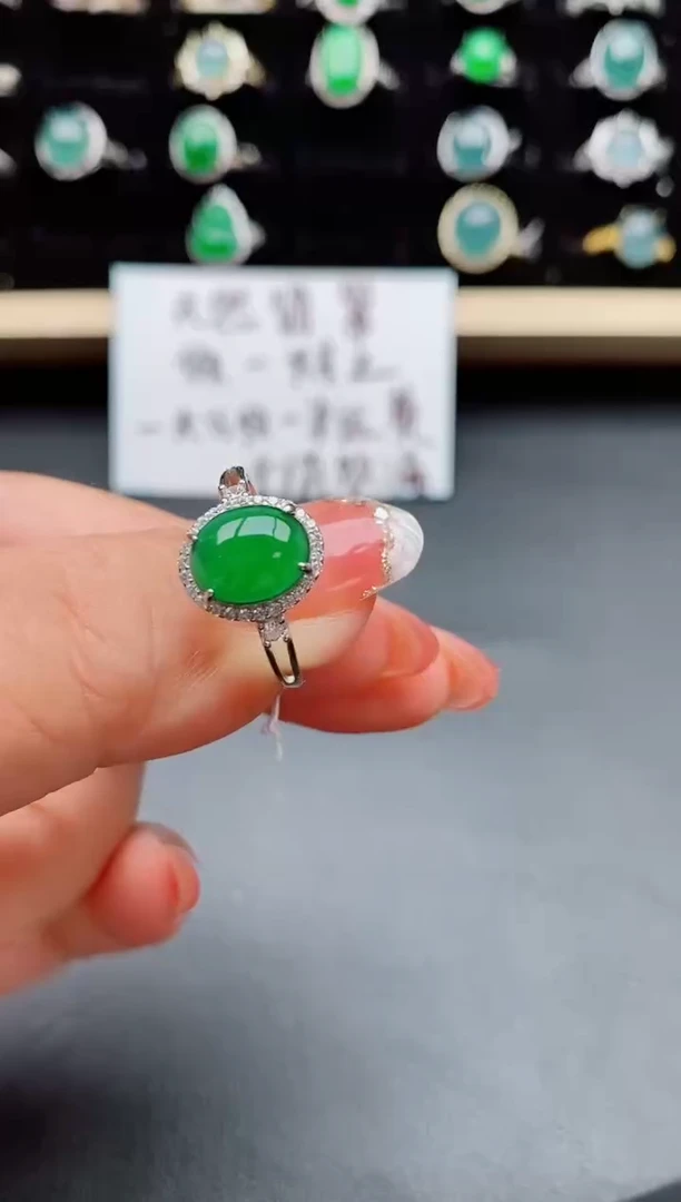 【闪购商品】翡翠戒指银S925镶嵌508005