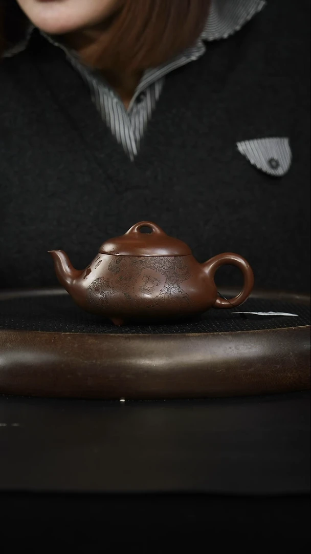 茶壶紫砂革紫泥 汉棠石瓢340cc左右