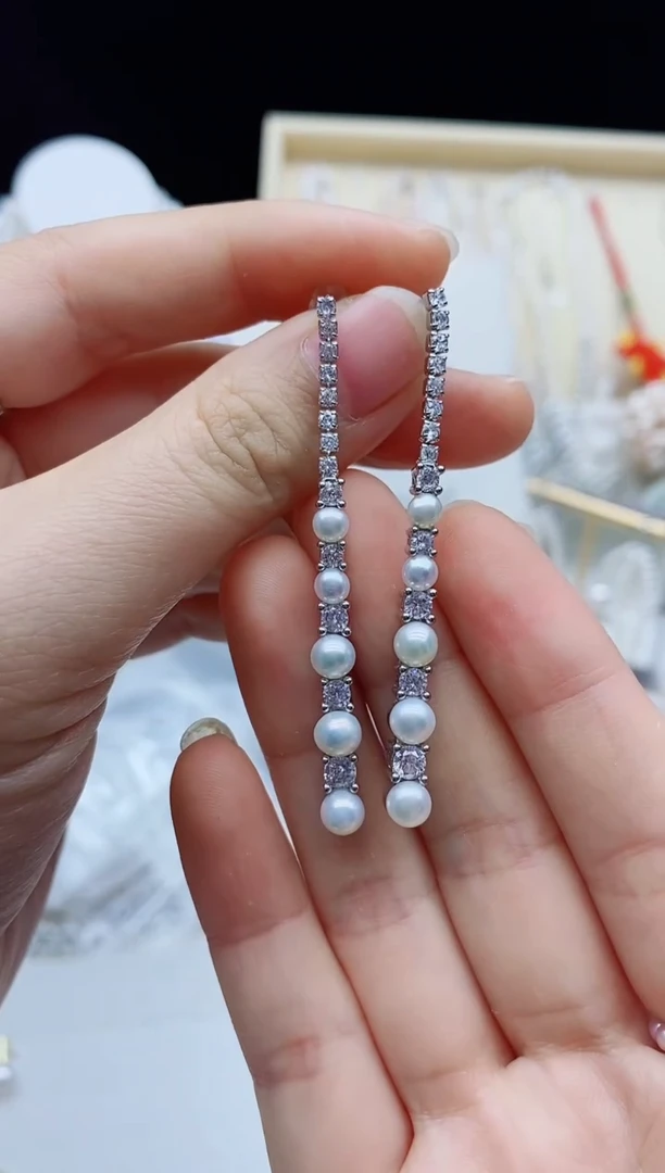 未镶嵌耳饰淡水珍珠耳环多样性发其一