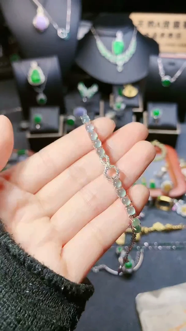 【闪购商品】翡翠手链银S925镶嵌手链