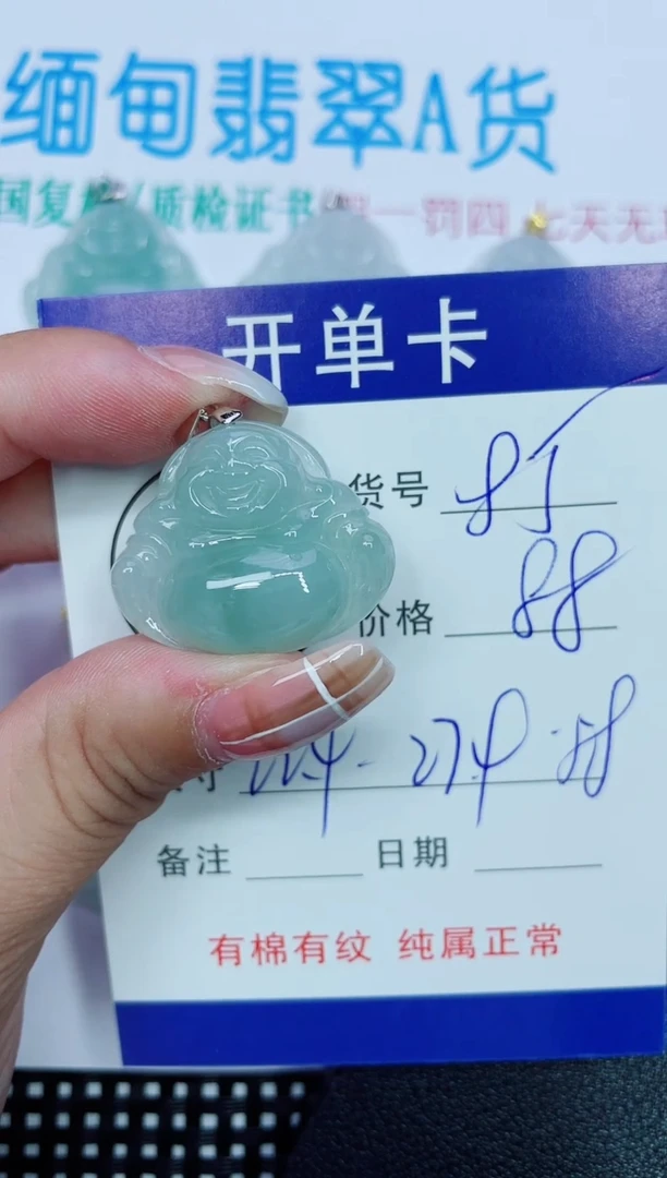 吊坠(赠链)银S925镶嵌翡翠85