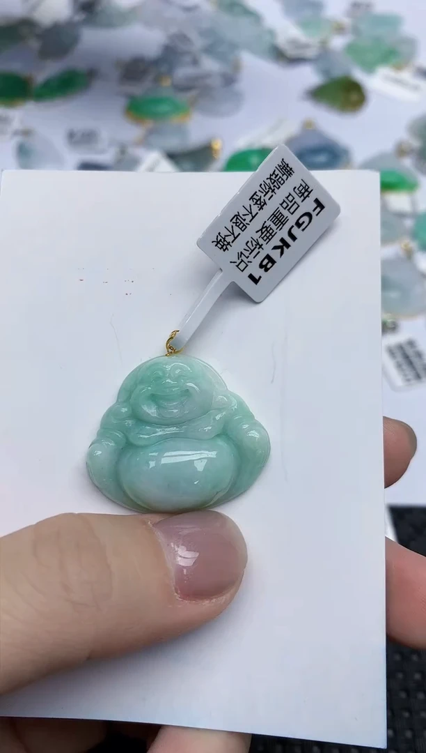 【闪购商品】翡翠颈饰18K金镶嵌天然翡翠A货