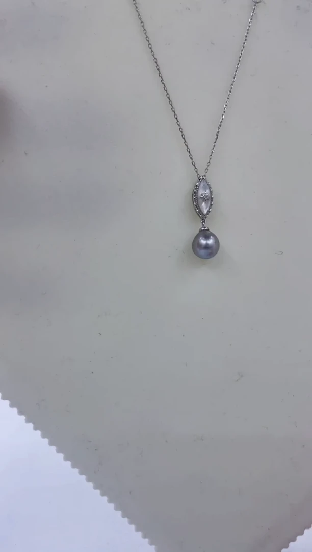 银S925镶嵌颈饰海水珍珠