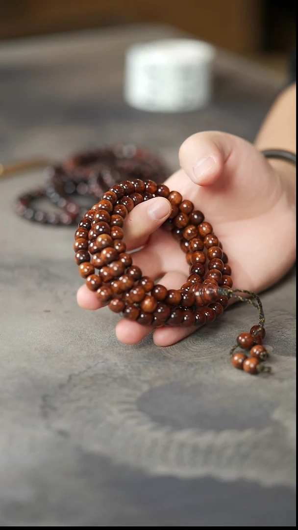 黄花梨/降香黄檀手串/手链091号老料8.5*9千层水波老型多圈