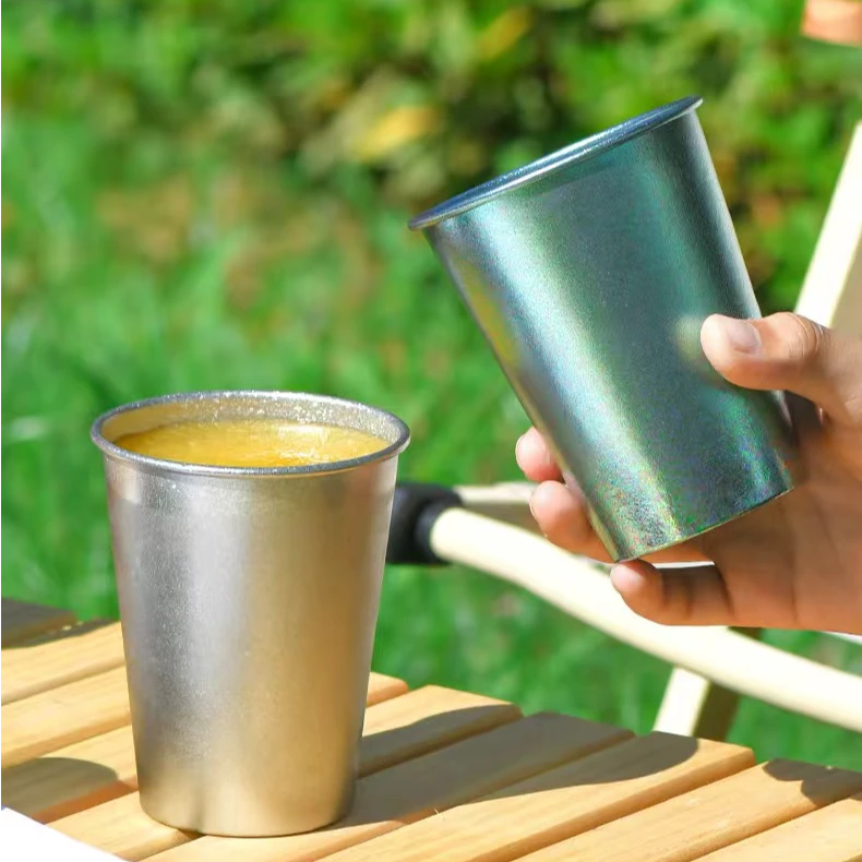 350ML彩盒纯钛杯茶杯