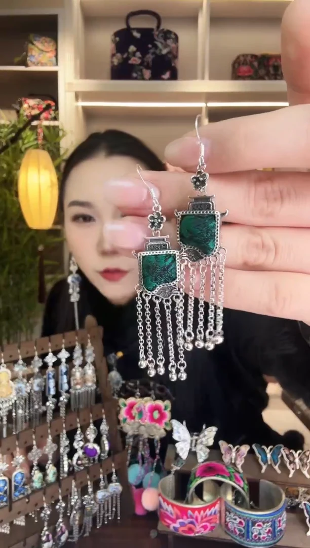 刺绣纯手工民族风耳环