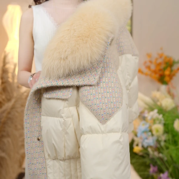 刘七七专柜-2025新款高端洋气小香风大毛领羽绒服W55Q41210