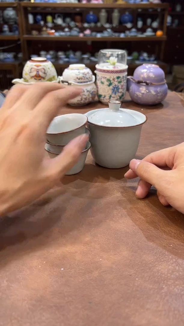 真的很便宜超好看会开片的旅行茶具