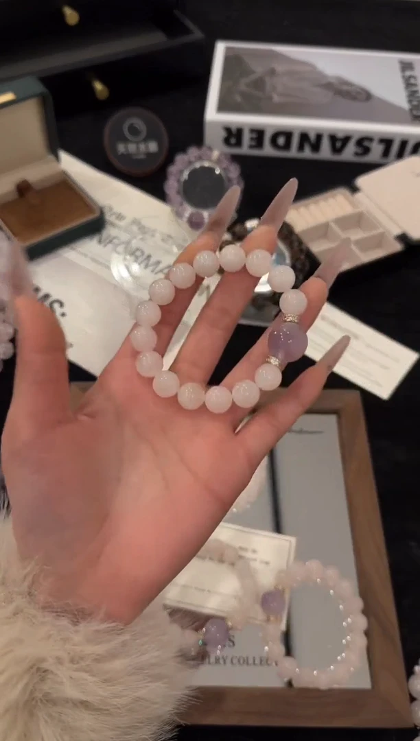 合金手链水晶粉水晶x3565