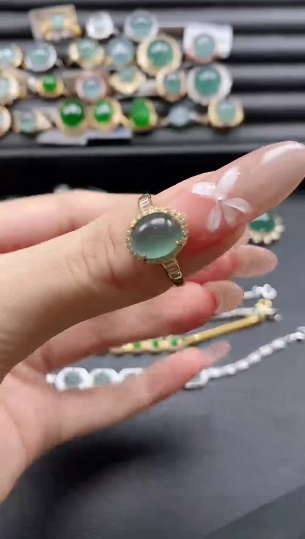 【闪购商品】翡翠戒指银S925镶嵌51151