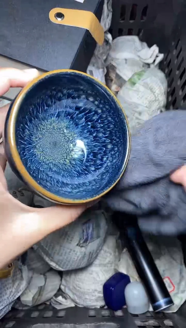 【闪购商品】茶盏蓝孔雀 盏三疯建盏茶器