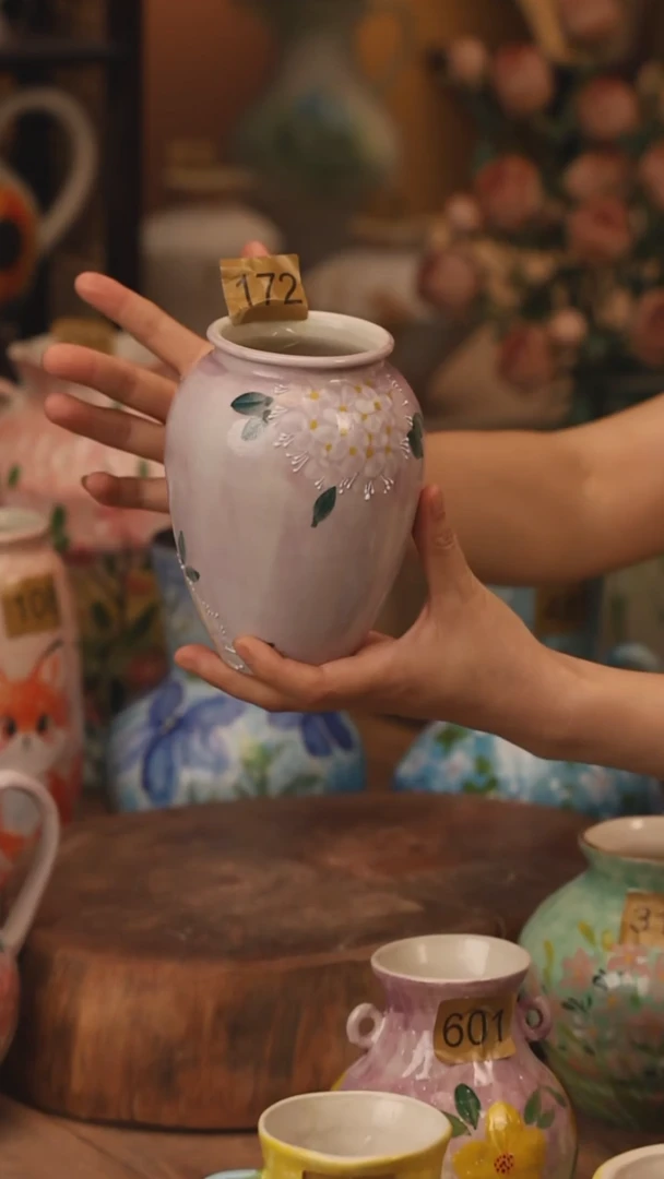 陶瓷172景德镇设计师手作花器摆件侘寂风