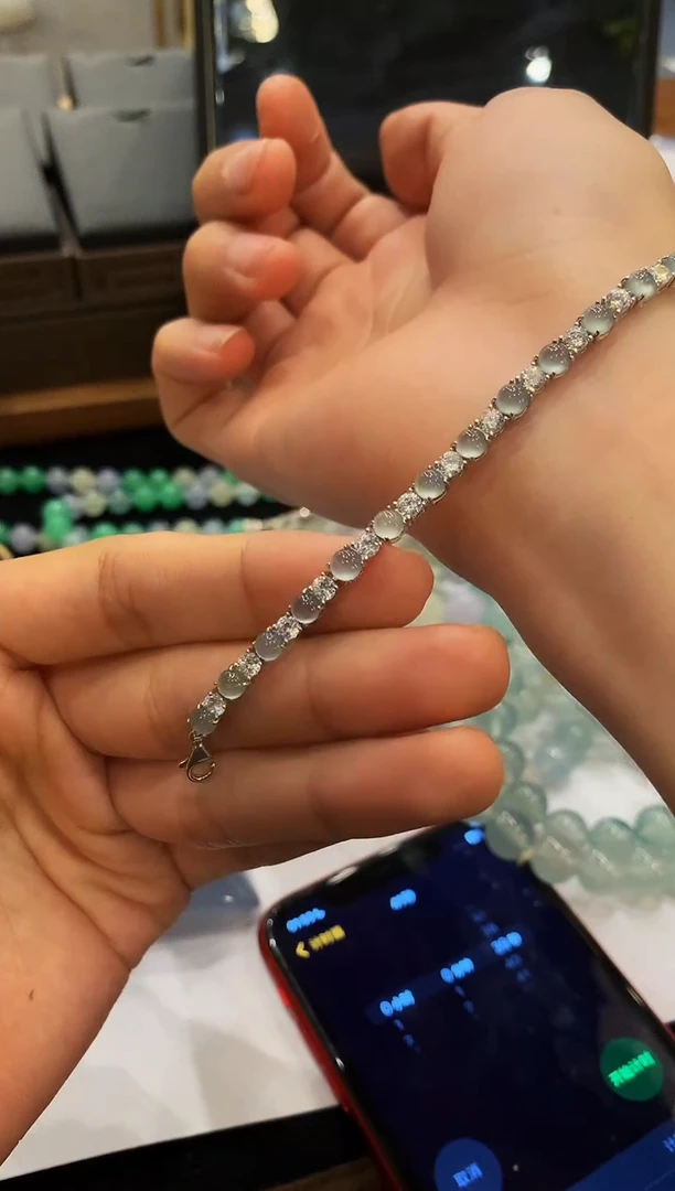 银S925镶嵌定制翡翠5053-BD144-多样性发货发一条