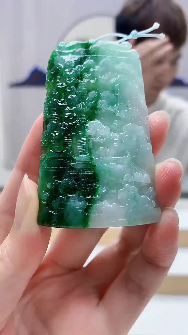 未镶嵌定制翡翠4868zm-毛货挂件山水113