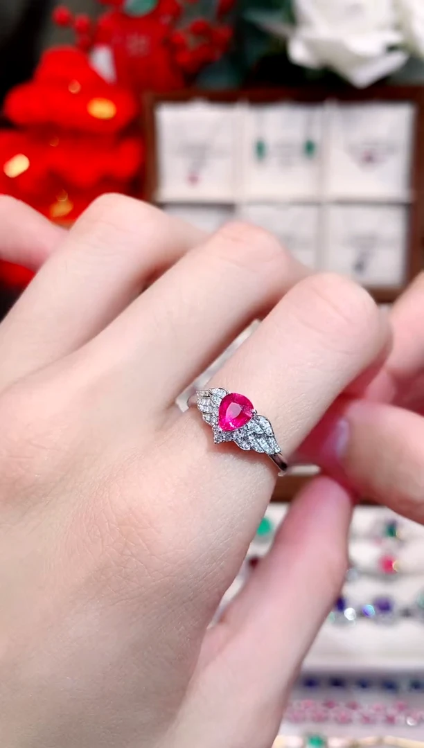 戒指18K金镶嵌碧玺0.63ct/天然宝石/七天无理由