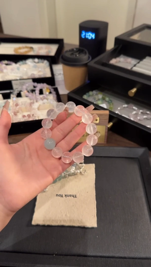 水晶手链合金粉水晶x1483