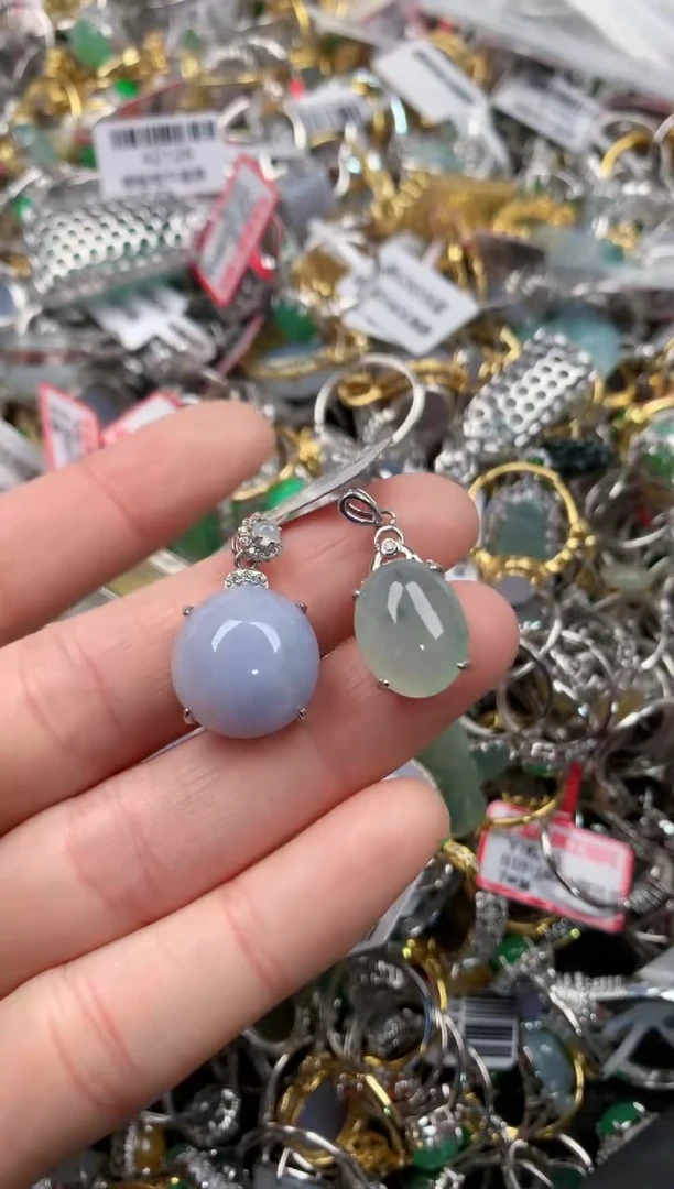 银S925镶嵌戒指翡翠111   2