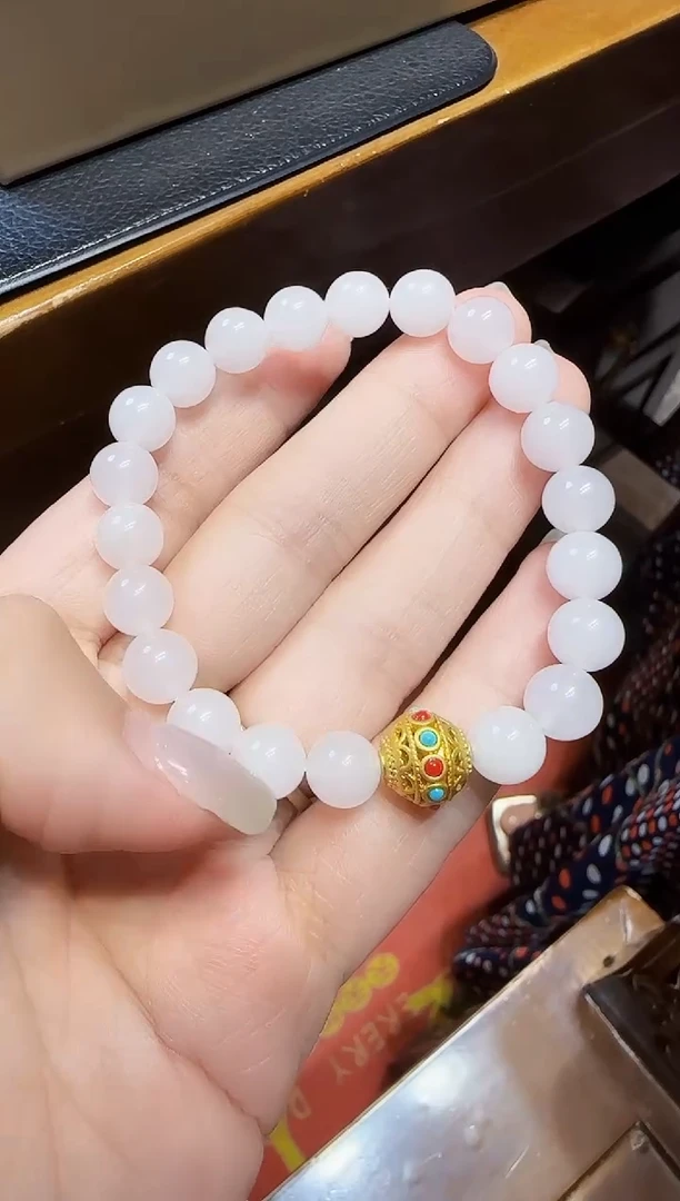 手链未镶嵌和田玉（糖玉）珠珠