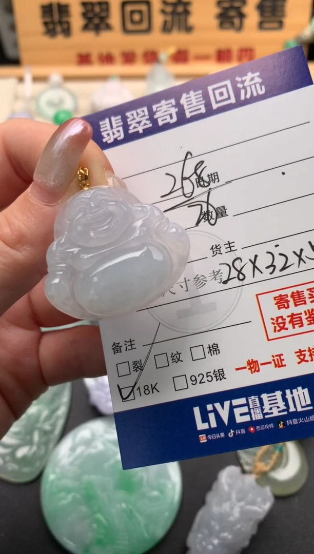 翡翠18K金镶嵌颈饰10142768